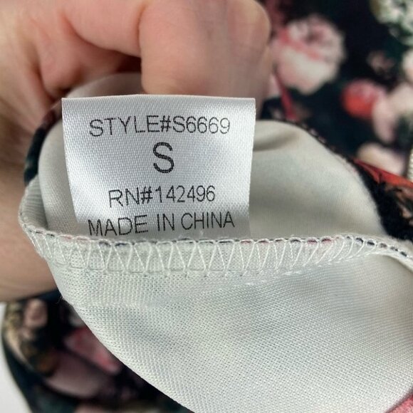 Nordstrom Re:Named Floral Print Flare Skirt Size Small Flirty Ruffle Hem Flounce - Picture 5 of 8